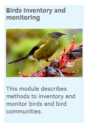 Link to DOC's bird monitoring modules